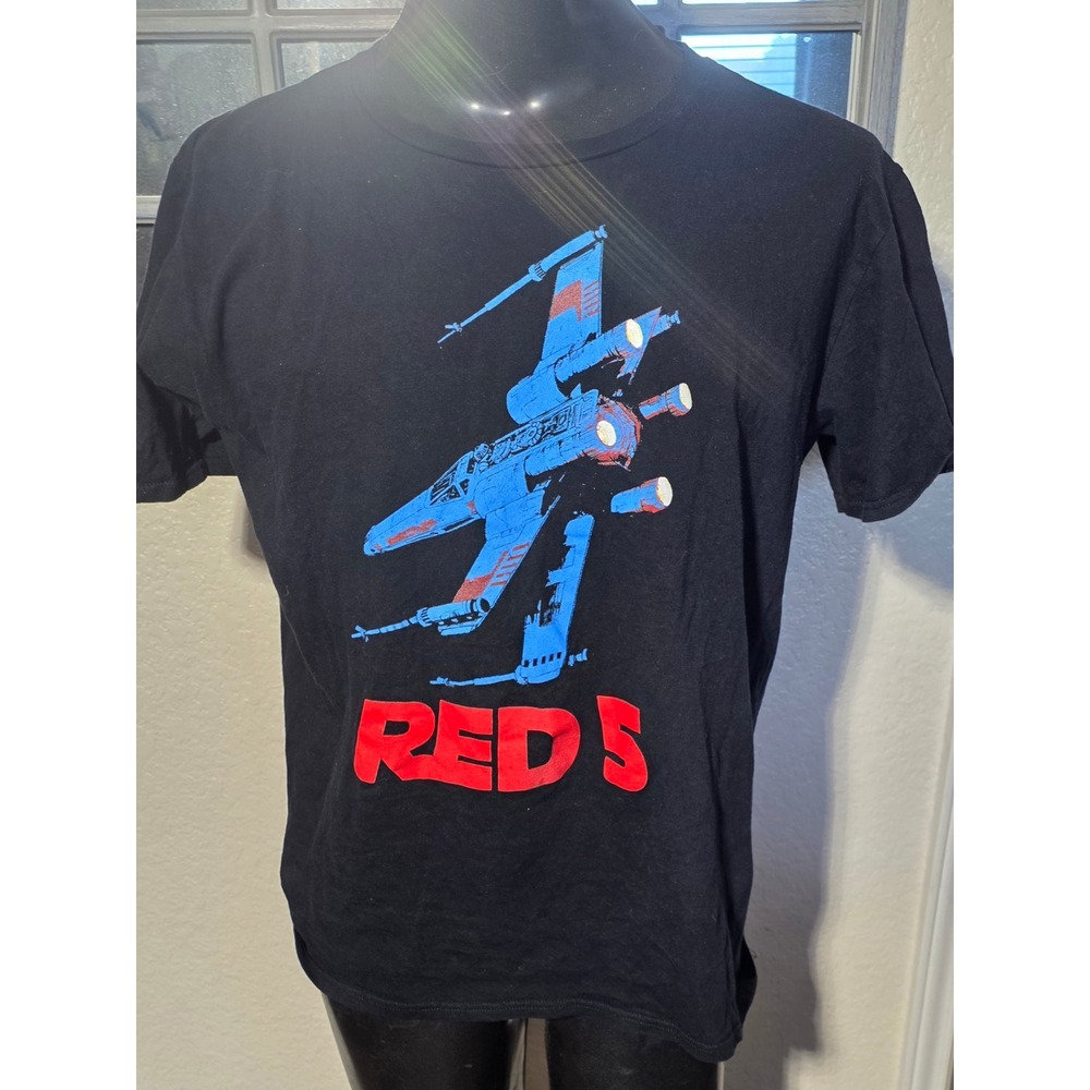 Graphic Lab Tees Star Wars Red 5 X-Wing Graphic T-Shirt Black Large